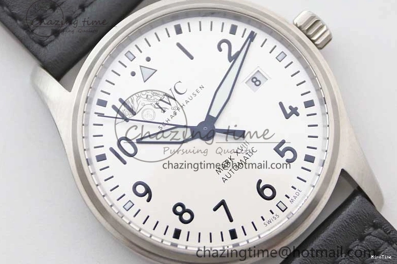 MIROTIME 0503 UrbanStyle Mark XVIII IW327012 SS M+F 1:1 Best Edition White Dial on Black Leather Strap A 7054